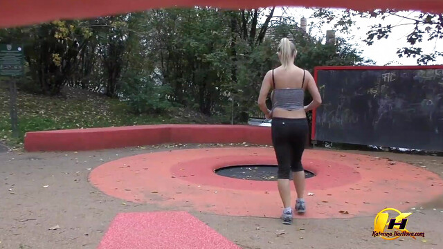 Jump and Running naked in Public Park by Katerina-Hartlova