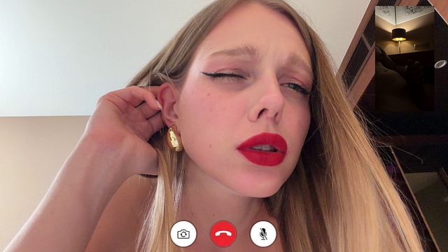 Cheating wife fucking stranger in hotel room while FaceTiming clueless husband back home