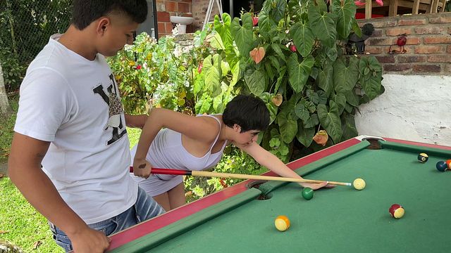 Teaching My Latina Stepsister Pool Tricks Led to Bending Her Over the Table