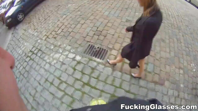 Fucking Glasses - Blonde cutie Kelly Candy tricked into outdoor sex teen porn