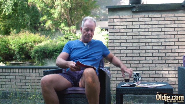 Teen nympho fucked hardcore in old and young porn video by grandpa with big dick