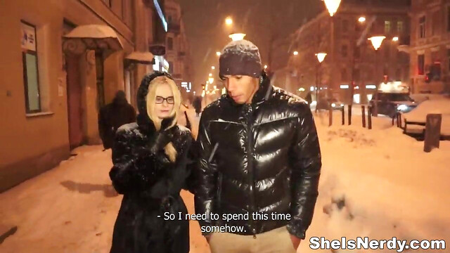 She Is Nerdy - Winter-time casual fuck Marina teen porn