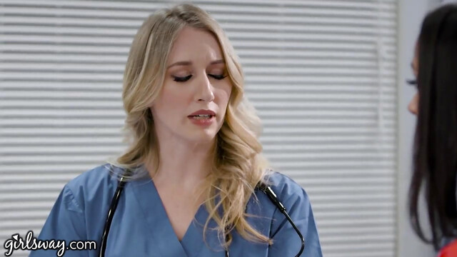 Girlsway Hot Rookie Nurse With Big Tits Has A Wet Pussy Formation With Her Superior