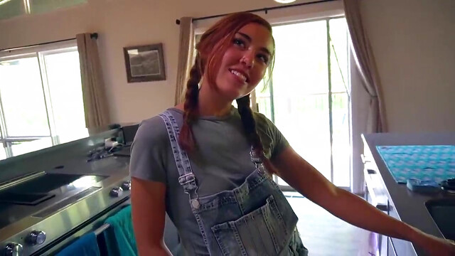 Sexy Young Maid Convinced To Try Porn For 1st Time: BrandiBraids