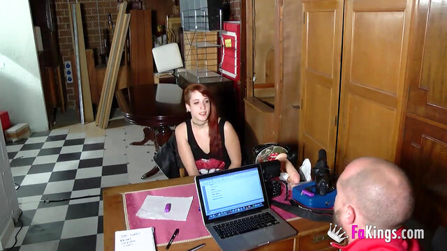 Horny shy-looking redhead teen spends teasing us all her casting long