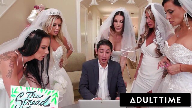 ADULT TIME - Big Titty MILF Brides Discipline Big Dick Wedding Planner With INSANE REVERSE GANGBANG!