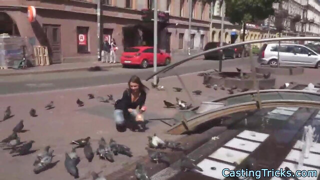 Petite casting beauty receives creampie