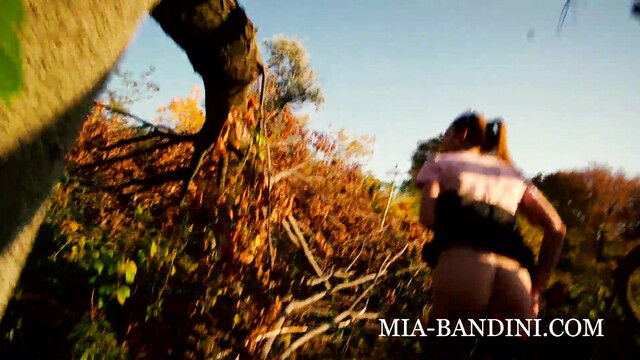 She just pulled up her panties after creampie in a park