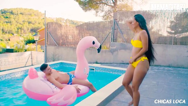 MAMACITAZ - (Andreina De Luxe, Alberto Blanco) - Curvy PAWG Latina Hardcore Pool Side Hairy Pussy Fucking