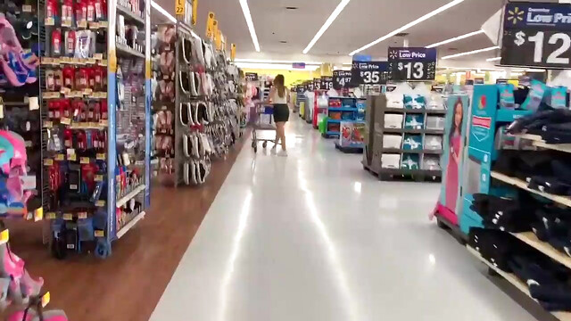 Stalker records Girl in WALMART public! She Has no Panties in PUBLiC