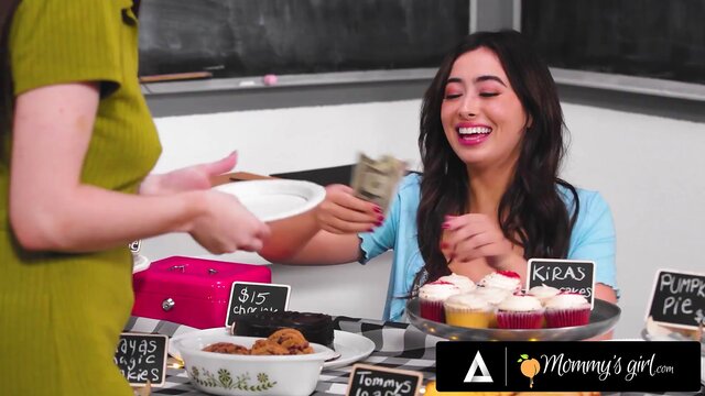 Naughty MILF Bangs Hot Teen Chloe Surreal During College Bake Sale For More Money