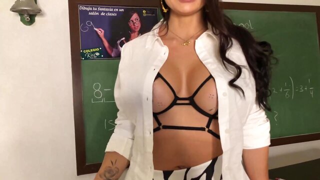 Teacher fucks a student to help him save his notes at school