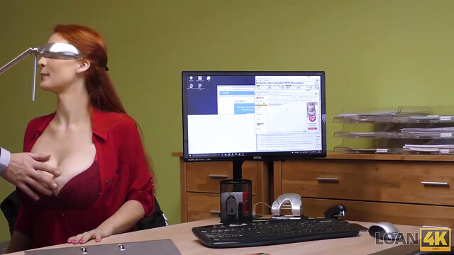LOAN4K. Redhead with huge hooters has sex for cash with loan agent