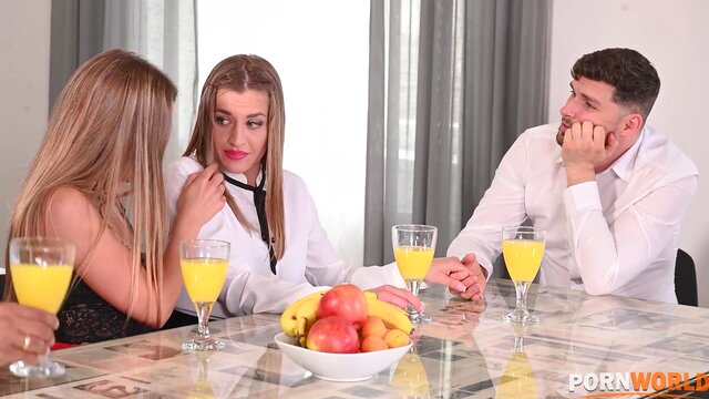 Naughty Twin Sisters Eveline And Silvia Dellai Get Their Holes Slammed With Cock During DP Orgy - HD Sex Video