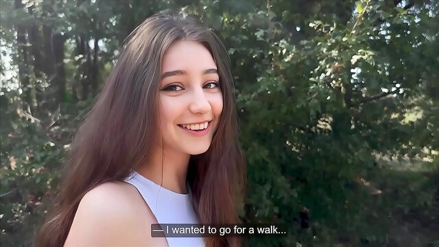 Asian Slut Gets Lost and Fucked Hard by Two Huge Cocks in the Wild