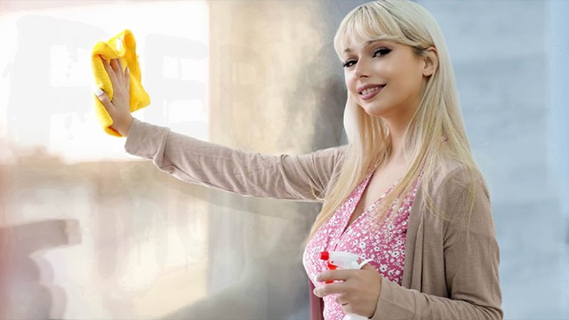 Horny Blonde Milf Seduces Her Stepson for Steamy Titty Fucking by the Pool