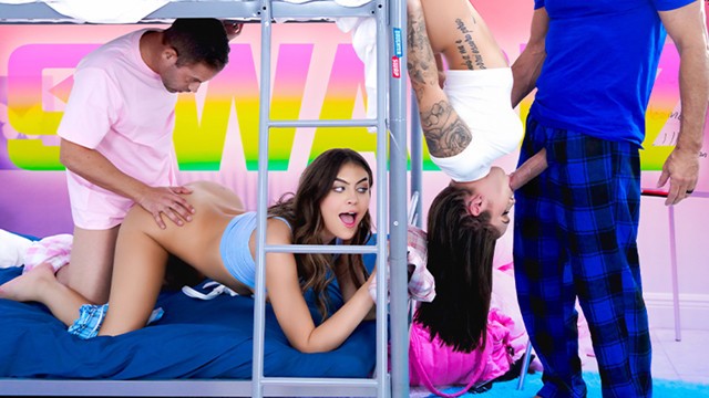 Horny Stepdaughters Getting Fucked Senseless By Lustful Stepdaddies On Family Visit