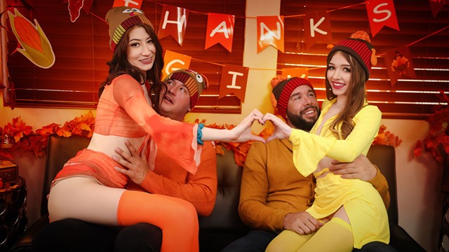 Slutty Babes Fucking Their Stepdads Hard, Getting Fucked Senseless On Thanksgiving