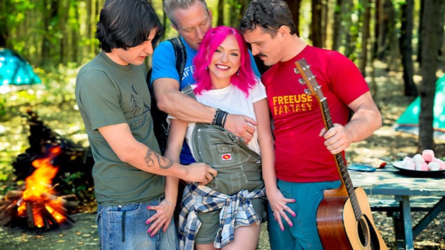 Horny Couple Gets Fucked By Two Strangers Camping Outdoors Together Freely