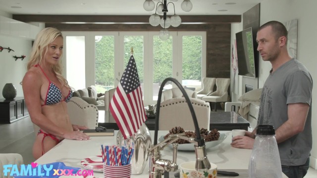 Horny StepMom Shows Off Big Tits & Takes Patriotic Fireworks Inside Sydney