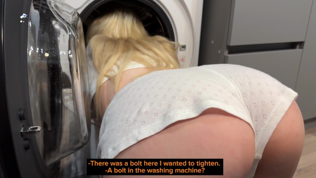 Stepsis Trapped In Washer Wiggling Her Ass So I Slid Inside Her Tight Little Hole