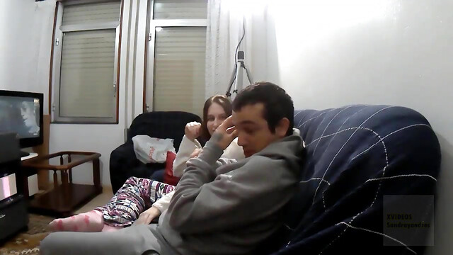 4k Andres and I are watching a movie, but I can't stand it and I have to suck it and then fuck it so that it leaves my pussy dripping with semen