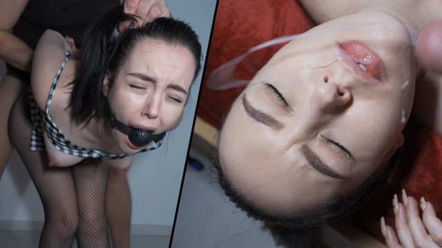 Fiery Spanish Wifey Gets Gagged Bent Over Hard And Drenched In Creamy Loads