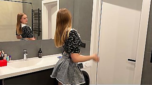 Stepsis Stuck in Washer I Pound Her Tight Pussy Loving the Spin Cycle Orgasms