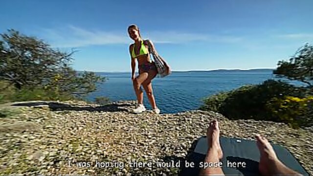 Nudist beach stranger begs for my huge load faceshot in wild POV passion