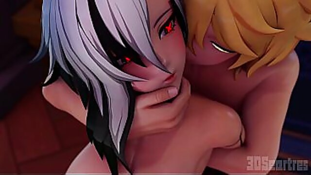 Gamer Babe Arlecchino Rides Cock in Cosplay Passionate Hentai Fuck